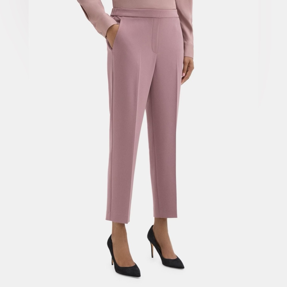 BRAND NEW Theory Cropped Slim Pull On Pants in Crepe